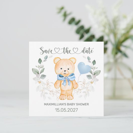 Teddy Bear Baby shower Sla de datum op (Staand voorkant)
