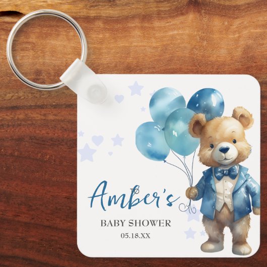 Teddy Bear Baby shower Sleutelhanger (Voorkant)