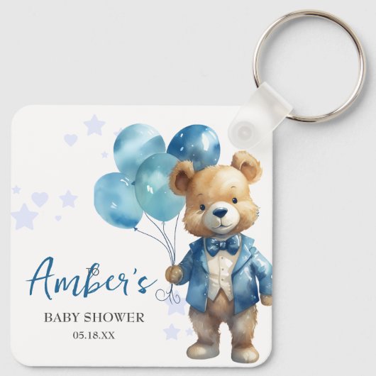 Teddy Bear Baby shower Sleutelhanger (Achterkant)