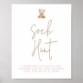 Teddy Bear Baby Shower Sock Hunt Poster (Voorkant)