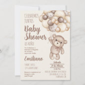 Teddy Bear Baby shower Spaanse uitnodiging (Voorkant)