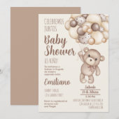 Teddy Bear Baby shower Spaanse uitnodiging (Voorkant / Achterkant)