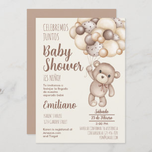 Teddy Bear Baby shower Spaanse uitnodiging