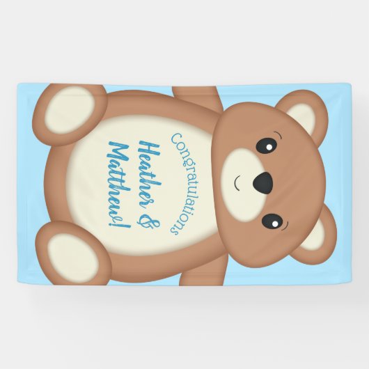 Teddy Bear Baby shower Spandoek (Horizontaal)