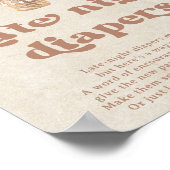 Teddy Bear Baby shower Spel Late Night Luiers Poster (Hoek)