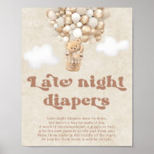 Teddy Bear Baby shower Spel Late Night Luiers Poster (Voorkant)