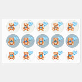 Teddy Bear Baby shower Stickers (Vel)