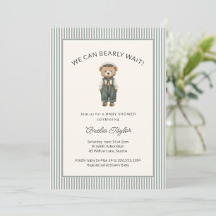 Teddy Bear Baby Shower Streep Beerly Wait Jongen S Kaart