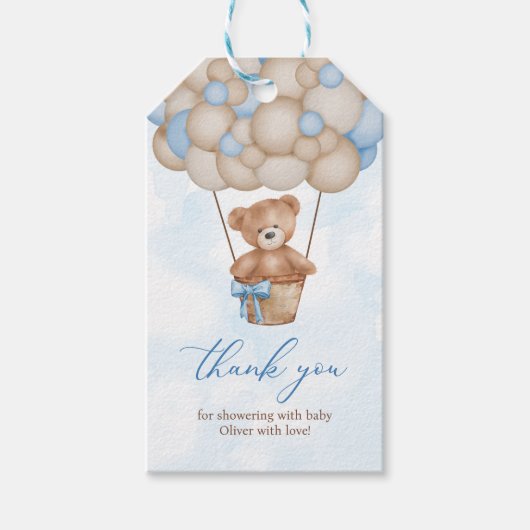 Teddy Bear Baby Shower Thank You Cadeaulabel (Voorkant)