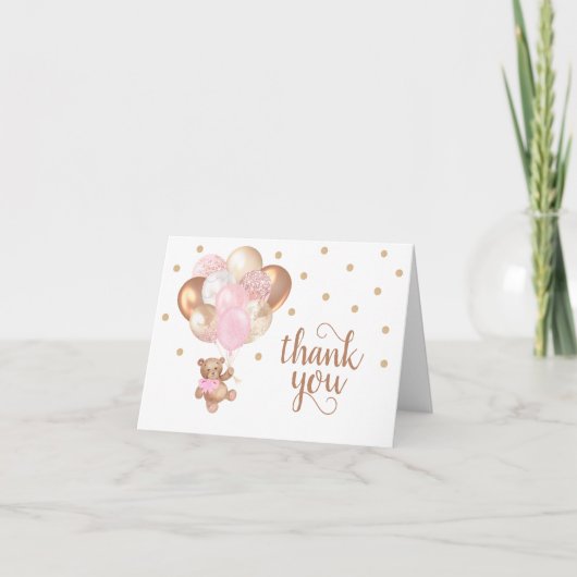 Teddy Bear Baby Shower Thank You Card Bedankkaart (Voorkant)