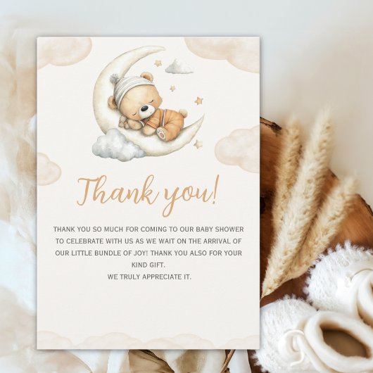 Teddy Bear Baby Shower Thank You Card Bedankkaart