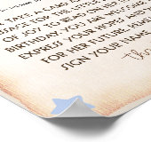 Teddy Bear baby shower Tijd Capsule Spel teken Poster (Hoek)