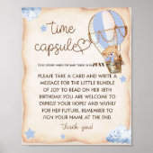 Teddy Bear baby shower Tijd Capsule Spel teken Poster (Voorkant)