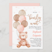 Teddy Bear Baby shower Uitnodiging (Voorkant / Achterkant)