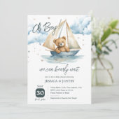 Teddy Bear Baby shower Uitnodiging (Staand voorkant)