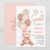 Teddy Bear Baby shower Uitnodiging (Voorkant / Achterkant)