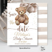 Teddy Bear Baby Shower Uitnodiging bewaar de datum