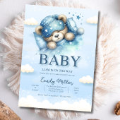Teddy Bear Baby shower Uitnodiging, Boy Baby showe Kaart