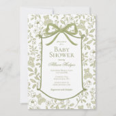 Teddy Bear Baby shower uitnodiging | elegant (Voorkant)