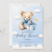 Teddy Bear Baby shower Uitnodiging kan nauwelijks  (Voorkant)