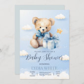 Teddy Bear Baby shower Uitnodiging kan nauwelijks  (Voorkant / Achterkant)