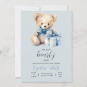 Teddy Bear Baby shower Uitnodiging kan nauwelijks  (Voorkant)