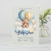 Teddy Bear Baby shower Uitnodiging kan nauwelijks (Staand voorkant)