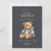 Teddy Bear Baby shower Uitnodiging kan nauwelijks  (Voorkant)