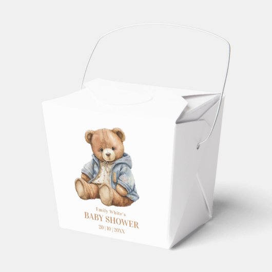 Teddy Bear Baby shower Uitnodiging kan nauwelijks  Bedankdoosjes (Voorkant Zijde)
