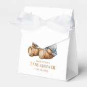 Teddy Bear Baby shower Uitnodiging kan nauwelijks  Bedankdoosjes (Voorkant Zijde)