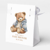 Teddy Bear Baby shower Uitnodiging kan nauwelijks  Bedankdoosjes (Achterkant)