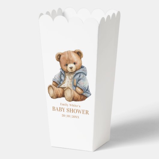 Teddy Bear Baby shower Uitnodiging kan nauwelijks  Bedankdoosjes (Achterkant)