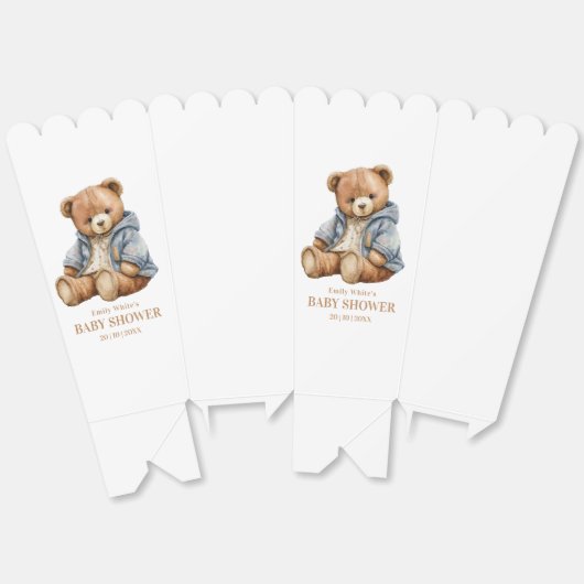 Teddy Bear Baby shower Uitnodiging kan nauwelijks  Bedankdoosjes (Ongevouwen)