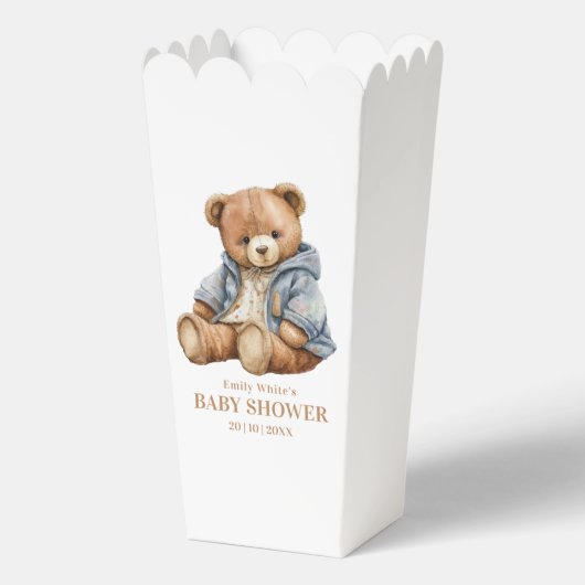 Teddy Bear Baby shower Uitnodiging kan nauwelijks  Bedankdoosjes (Voorkant)