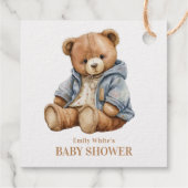 Teddy Bear Baby shower Uitnodiging kan nauwelijks  Bedankjes Labels (Achterkant)
