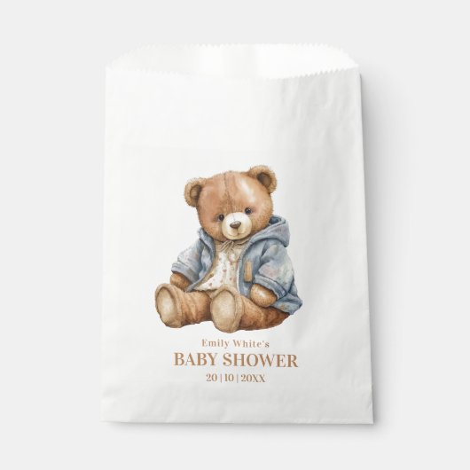 Teddy Bear Baby shower Uitnodiging kan nauwelijks  Bedankzakje (Voorkant)