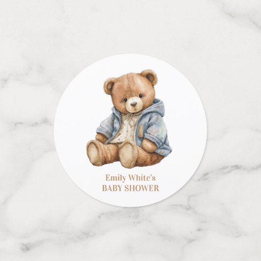 Teddy Bear Baby shower Uitnodiging kan nauwelijks  Confetti (Kleine voorkant)