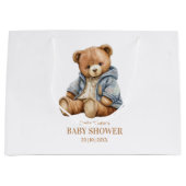 Teddy Bear Baby shower Uitnodiging kan nauwelijks Groot Cadeauzakje (Voorkant)