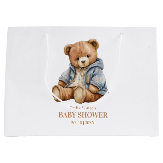 Teddy Bear Baby shower Uitnodiging kan nauwelijks  Groot Cadeauzakje (Voorkant)