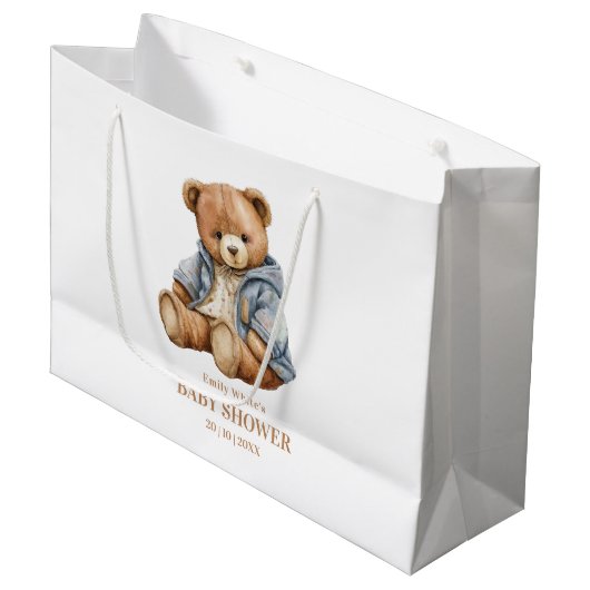 Teddy Bear Baby shower Uitnodiging kan nauwelijks  Groot Cadeauzakje (Voorkant Gekanteld)