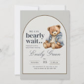 Teddy Bear Baby shower uitnodiging, kan nauwelijks Kaart (Voorkant)
