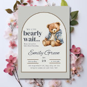 Teddy Bear Baby shower uitnodiging, kan nauwelijks Kaart