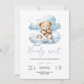 Teddy Bear Baby shower uitnodiging, kan nauwelijks Kaart (Voorkant)