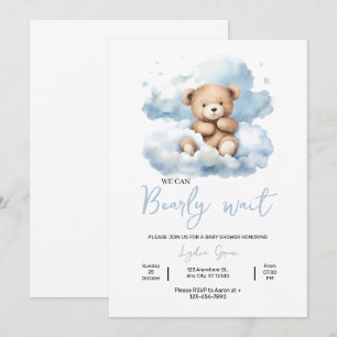 Teddy Bear Baby shower uitnodiging, kan nauwelijks Kaart