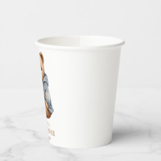 Teddy Bear Baby shower Uitnodiging kan nauwelijks  Papieren Bekers (Links)