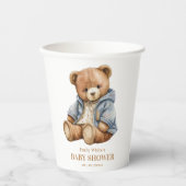 Teddy Bear Baby shower Uitnodiging kan nauwelijks Papieren Bekers (Voorkant)