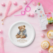 Teddy Bear Baby shower Uitnodiging kan nauwelijks  Papieren Bordje (Feest)