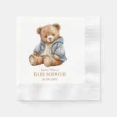 Teddy Bear Baby shower Uitnodiging kan nauwelijks Servet (Voorkant)