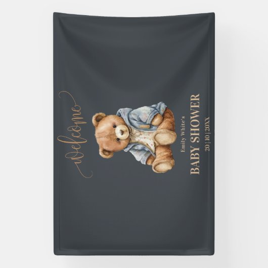 Teddy Bear Baby shower Uitnodiging kan nauwelijks  Spandoek (Verticaal)