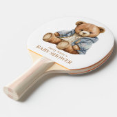 Teddy Bear Baby shower Uitnodiging kan nauwelijks  Tafeltennisbatje (Voorkant Gekanteld)